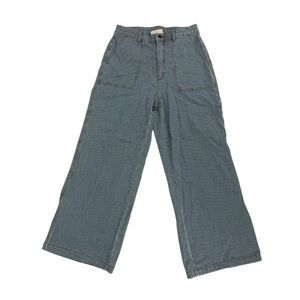 Universal Thread Blue White Striped Wide Leg Crop Jeans Size 4 (27) Women’s